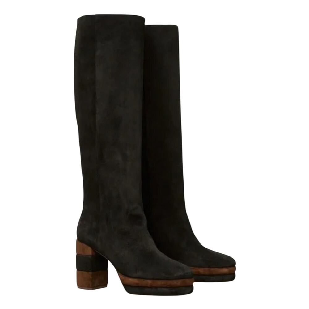 Tory Burch Platform Knee Boot Black Women's Size 8 Floor Model Condition